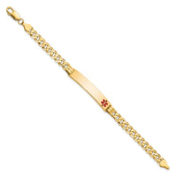 Thumbnail for 14K Medical Red Enamel Curb Link ID Bracelet