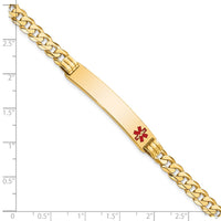 Thumbnail for 14K Medical Red Enamel Curb Link ID Bracelet
