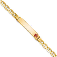 Thumbnail for 14K Medical Red Enamel Anchor Link ID Bracelet