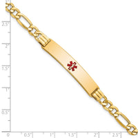 Thumbnail for 14K Semi-Solid Medical Red Enamel Figaro Link ID Bracelet
