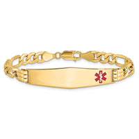 Thumbnail for 14K Semi-Solid Medical Soft Diamond Shape Enamel Figaro Link ID Bracelet