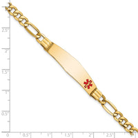 Thumbnail for 14K Semi-Solid Medical Soft Diamond Shape Enamel Figaro Link ID Bracelet