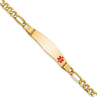 Thumbnail for 14K Semi-Solid Medical Soft Diamond Shape Enamel Figaro Link ID Bracelet