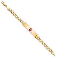Thumbnail for 14K Semi-solid Medical Red Enamel Curb Link ID Bracelet