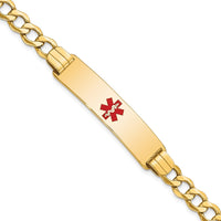 Thumbnail for 14K Semi-solid Medical Red Enamel Curb Link ID Bracelet