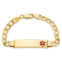 Thumbnail for 14K Semi-solid Medical Red Enamel Curb Link ID Bracelet