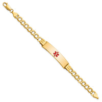 Thumbnail for 14K Semi-solid Medical Red Enamel Curb Link ID Bracelet