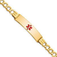 Thumbnail for 14K Semi-solid Medical Red Enamel Curb Link ID Bracelet