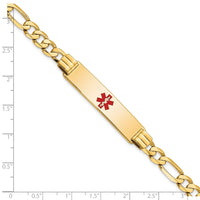 Thumbnail for 14K Medical Red Enamel Flat Figaro Link ID Bracelet