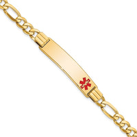 Thumbnail for 14K Medical Red Enamel Flat Figaro Link ID Bracelet