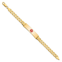 Thumbnail for 14K Medical Red Enamel Curb Link ID Bracelet