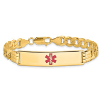 Thumbnail for 14K Medical Red Enamel Curb Link ID Bracelet