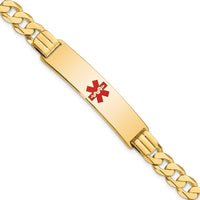 Thumbnail for 14K Medical Red Enamel Curb Link ID Bracelet