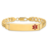 Thumbnail for 14K Medical Red Enamel Curb Link ID Bracelet