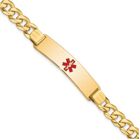 Thumbnail for 14K Medical Red Enamel Flat Curb Link ID Bracelet