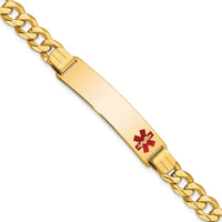 Thumbnail for 14K Medical Red Enamel Flat Curb Link ID Bracelet
