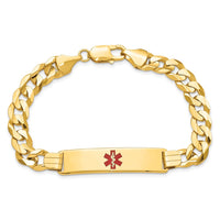 Thumbnail for 14K Medical Red Enamel Curb ID Bracelet
