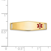 Thumbnail for 14K Epoxy Enameled Medical ID Off Ctr Soft Diamond Shape Plate # 816