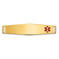 Thumbnail for 14K Epoxy Enameled Medical ID Off Ctr Soft Diamond Shape Plate # 818