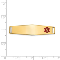 Thumbnail for 14K Epoxy Enameled Medical ID Off Ctr Soft Diamond Shape Plate # 819