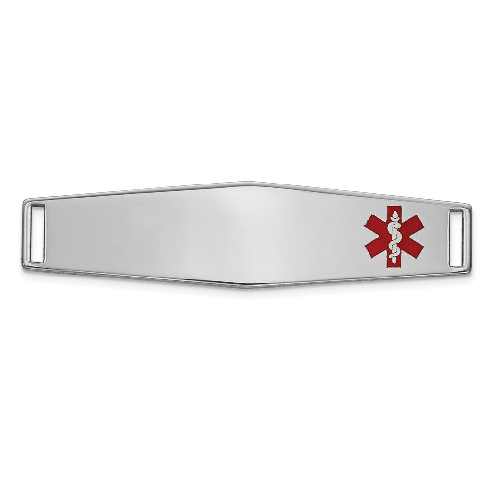 14K Epoxy Enameled Medical ID Off Ctr Soft Diamond Shape Plate # 819