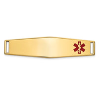 Thumbnail for 14K Epoxy Enameled Medical ID Off Ctr Soft Diamond Shape Plate # 819