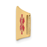 Thumbnail for 14K Epoxy Enameled Medical ID Off Ctr Soft Diamond Shape Plate # 820