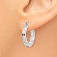 Thumbnail for 14k White Gold Square Tube Hoop Earrings