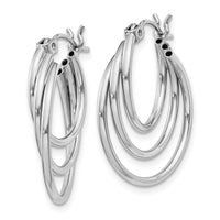 Thumbnail for 14k White Gold Triple Hoop Earrings