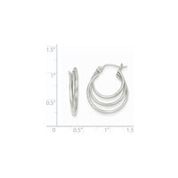 Thumbnail for 14k White Gold Triple Hoop Earrings