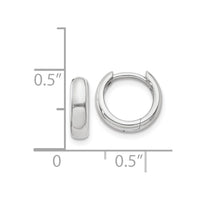 Thumbnail for 14k White Gold Round Hinged Hoop Earrings