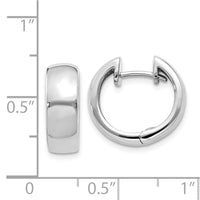 Thumbnail for 14k White Gold Round Hinged Hoop Earrings