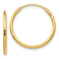 Thumbnail for 14k 1.5mm Polished Round Endless Hoop Earrings