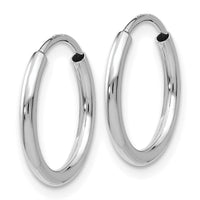 Thumbnail for 14k White Gold 1.5mm Polished Endless Hoop Earrings