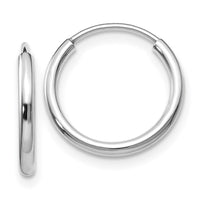 Thumbnail for 14k White Gold 1.5mm Polished Endless Hoop Earrings