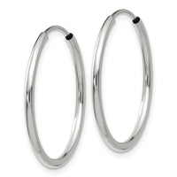 Thumbnail for 14k White Gold 1.5mm Polished Endless Hoop Earrings