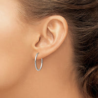 Thumbnail for 14k White Gold 1.5mm Polished Endless Hoop Earrings