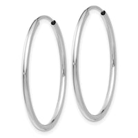 Thumbnail for 14k White Gold 1.5mm Polished Endless Hoop Earrings