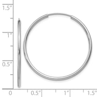 Thumbnail for 14k White Gold 1.5mm Polished Endless Hoop Earrings