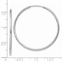 Thumbnail for 14k White Gold 1.5mm Polished Endless Hoop Earrings