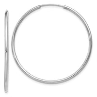 Thumbnail for 14k White Gold 1.5mm Polished Endless Hoop Earrings