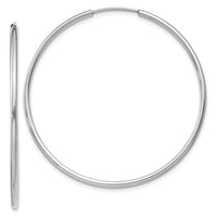 Thumbnail for 14k White Gold 1.5mm Polished Endless Hoop Earrings