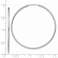 Thumbnail for 14k White Gold 1.5mm Polished Endless Hoop Earrings