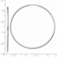 Thumbnail for 14k White Gold 1.5mm Polished Endless Hoop Earrings