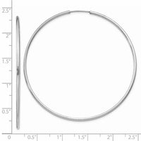 Thumbnail for 14k White Gold 1.5mm Polished Endless Hoop Earrings