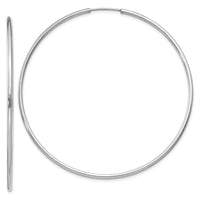 Thumbnail for 14k White Gold 1.5mm Polished Endless Hoop Earrings