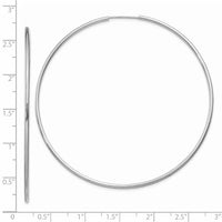 Thumbnail for 14k White Gold 1.5mm Polished Endless Hoop Earrings
