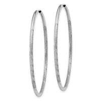 Thumbnail for 14k White Gold 1.5mm Diamond-cut Endless Hoop Earrings