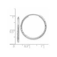 Thumbnail for 14k White Gold 1.5mm Diamond-cut Endless Hoop Earrings
