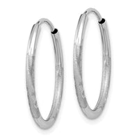 Thumbnail for 14k White Gold 1.5mm Diamond-cut Endless Hoop Earrings
